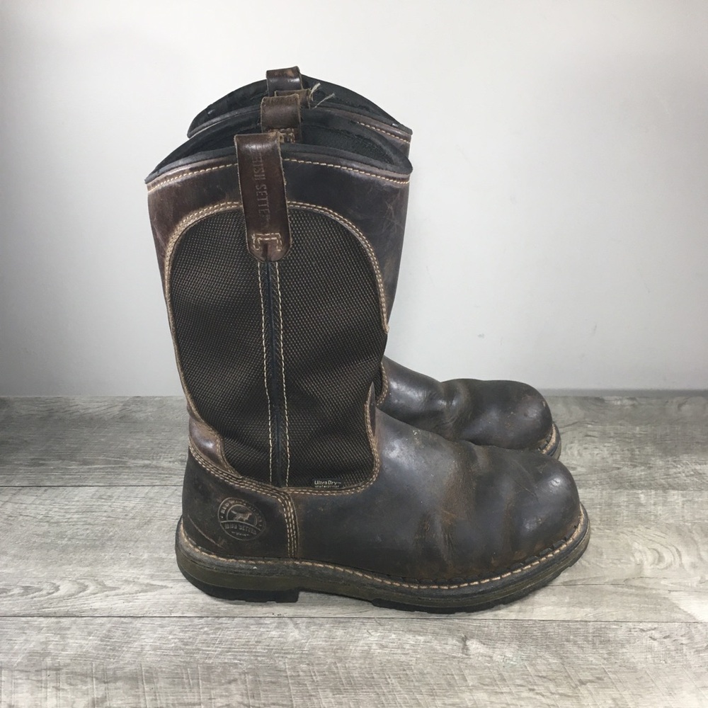 Men's Irish Setter 83901 Pull-On Waterproof Western Leather Cowboy Boots Size 10